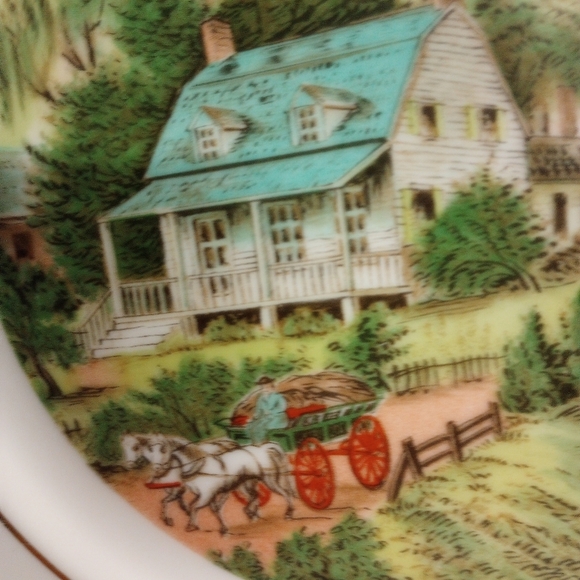 Set of 2 Currier & Ives Collectible Seasons Decorative Plates Spring and Summer - Picture 4 of 12